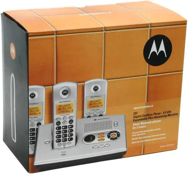 Alt view image 13 of 13 - MOTOROLA MOT-MD7161-3 5.8 GHz FHSS 3X Handsets Cordless Phone Integrated Answering Machine