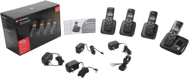 Alt view image 9 of 9 - MOTOROLA L704 1.9 GHz Digital DECT 6.0 4X Handsets Cordless Phones Integrated Answering Machine