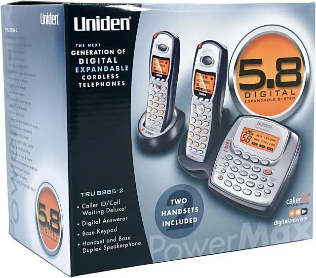 Alt view image 7 of 7 - Uniden TRU8885-2 5.8 GHz Digital 2X Handsets Cordless Phone Integrated Answering Machine
