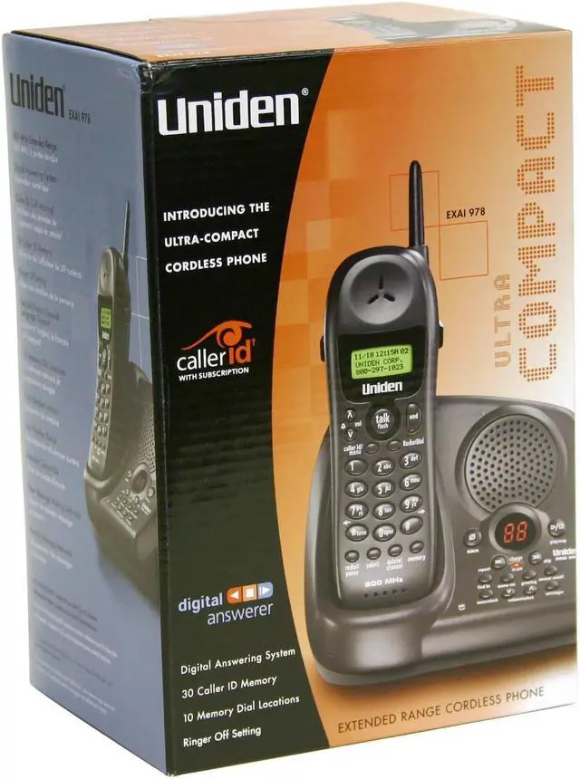 Alt view image 7 of 7 - Uniden EXAI978 900 MHz 1X Handsets Cordless Phone