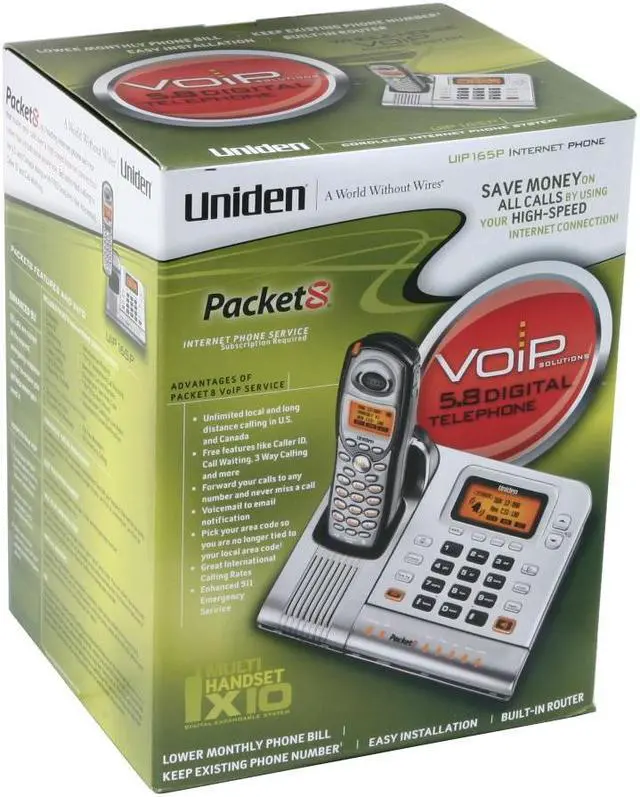 Alt view image 8 of 8 - Uniden UIP165P Packet8 Compatible 5.8GHz Digital VoIP Telephone