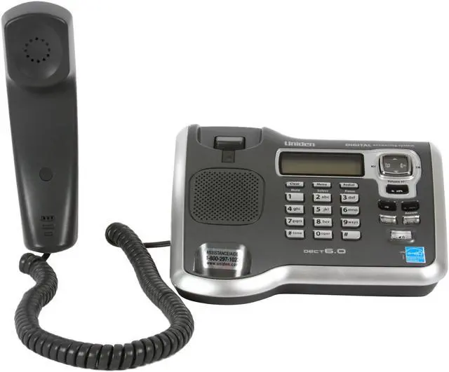 Alt view image 6 of 15 - Uniden DECT2088 DECT 6.0 1X Handsets Expandable Corded/Cordless Telephone Integrated Answering Machine
