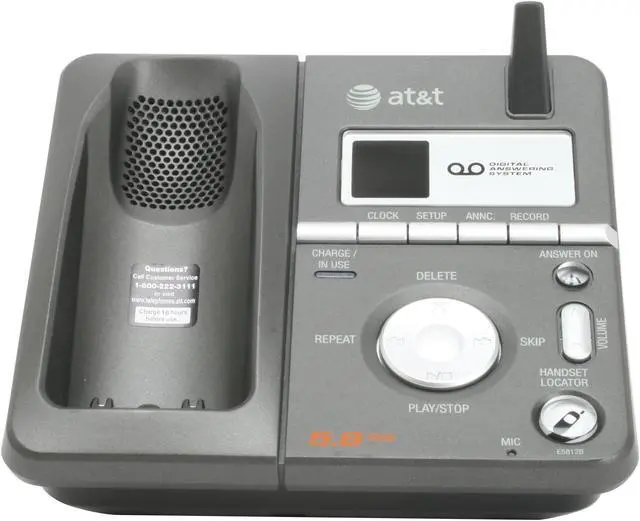 Alt view image 6 of 15 - AT&T E5812B 5.8 GHz Analog 2X Handsets Cordless Phone