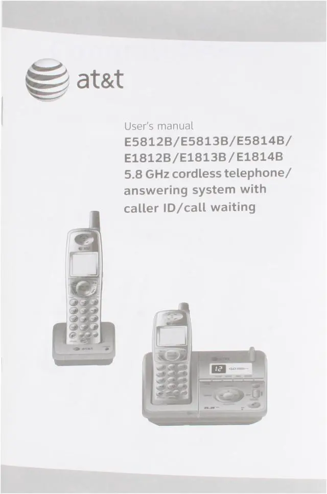 Alt view image 14 of 15 - AT&T E5812B 5.8 GHz Analog 2X Handsets Cordless Phone