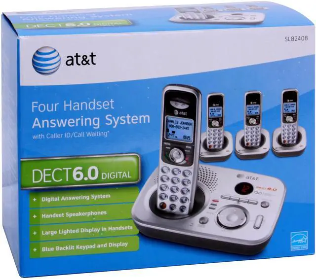AT&T SL82408 1.9 GHz DECT 6.0 3X Handsets Cordless Phones - Newegg.com