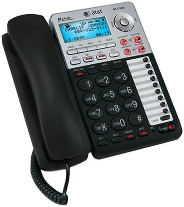 Alt view image 2 of 2 - AT&T ML17939 2-line Operation Speakerphone with Caller ID and Digital Answering System