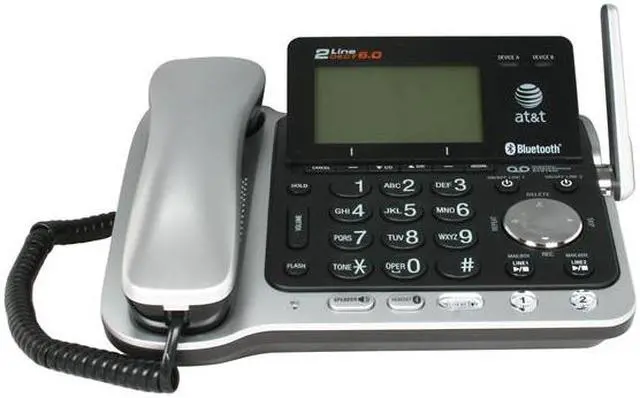 Alt view image 7 of 9 - AT&T TL86109 DECT 6.0 Digital 2-Line Answering System Cordless Phones