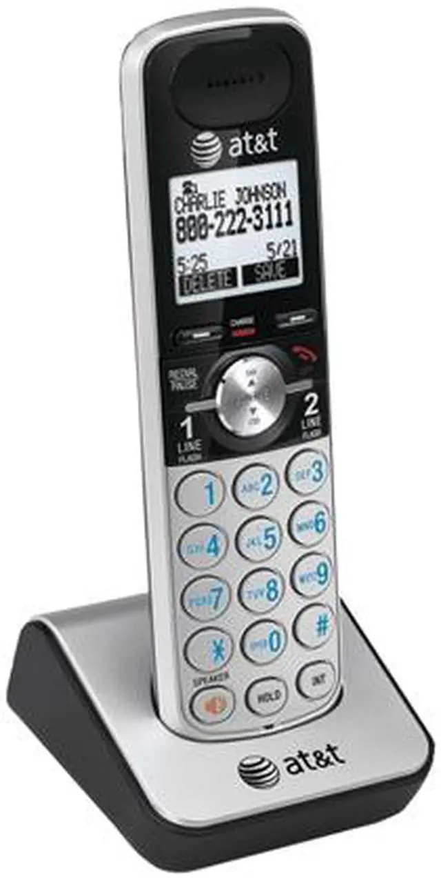 Alt view image 3 of 3 - AT&T TL88102 DECT 6.0 2-Line Expandable Corded/Cordless Phone with Answering System, Silver/Black, 1 Handset