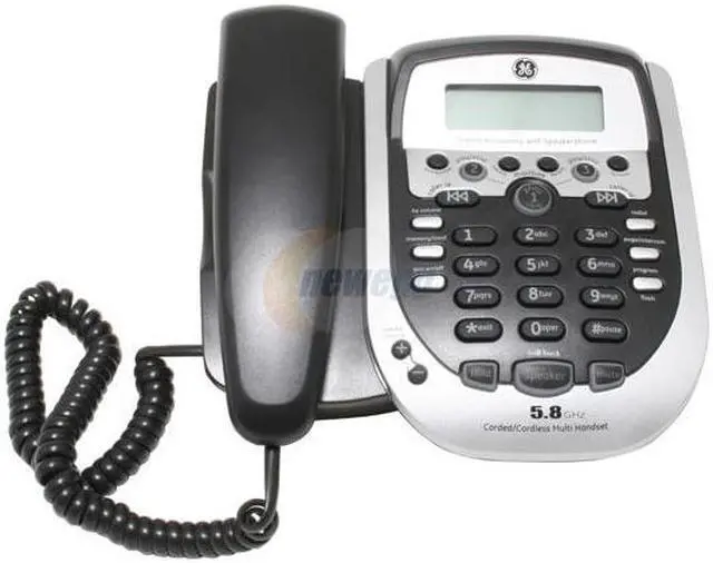 Alt view image 3 of 12 - GE 25881EE3 5.8 GHz Analog 3X Handsets Cordless Phones / Corded Phones Integrated Answering Machine