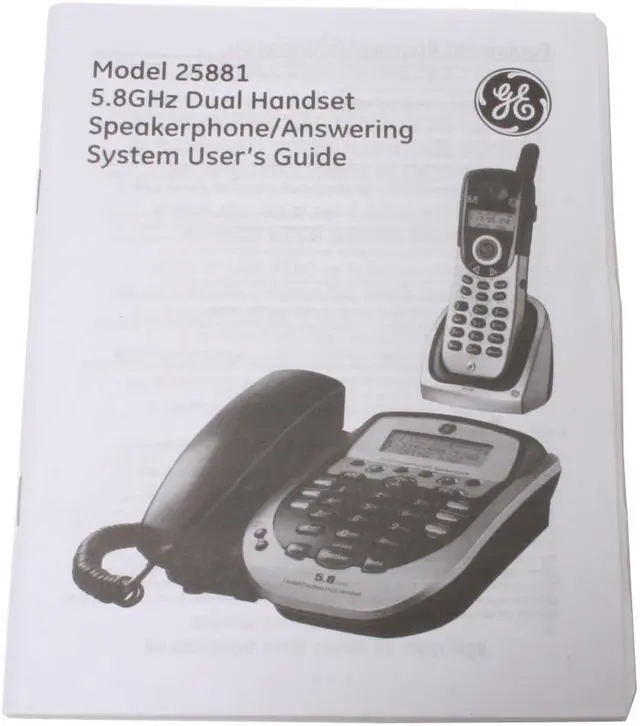Alt view image 11 of 12 - GE 25881EE3 5.8 GHz Analog 3X Handsets Cordless Phones / Corded Phones Integrated Answering Machine