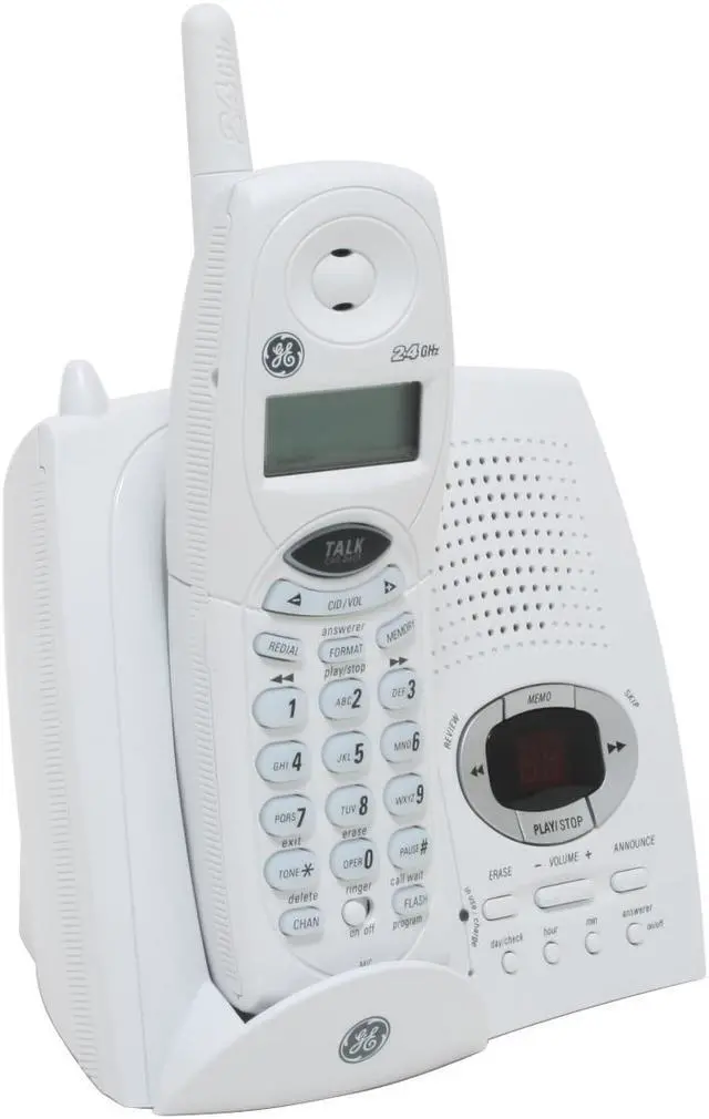 Alt view image 3 of 7 - GE 27851GE1 2.4 GHz 1X Handsets 2.4 GHz Cordless Phone with Answering System with Caller ID Integrated Answering Machine