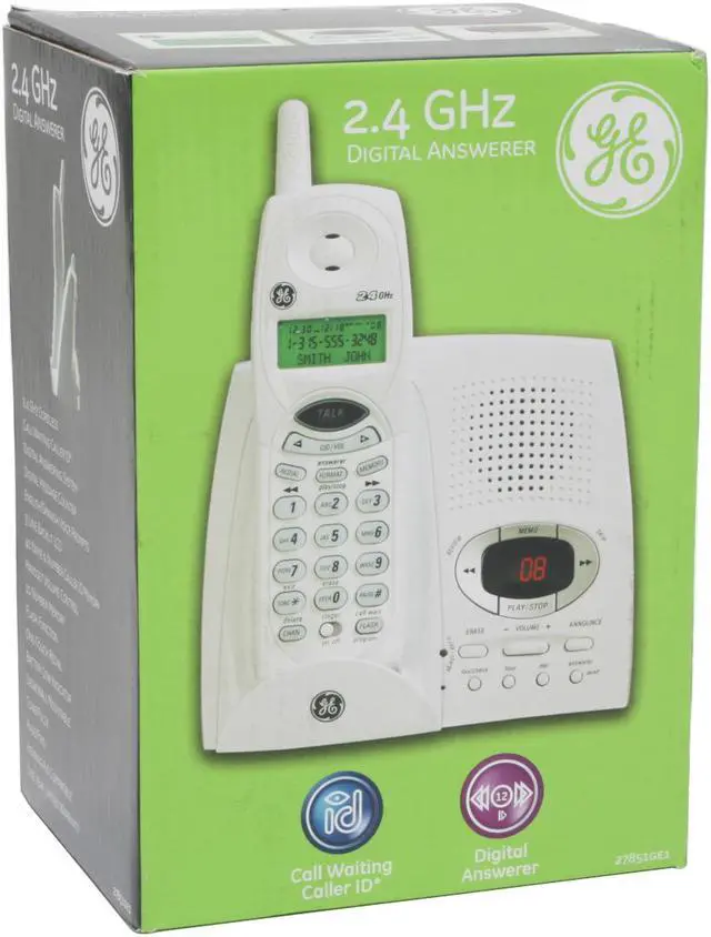 Alt view image 7 of 7 - GE 27851GE1 2.4 GHz 1X Handsets 2.4 GHz Cordless Phone with Answering System with Caller ID Integrated Answering Machine