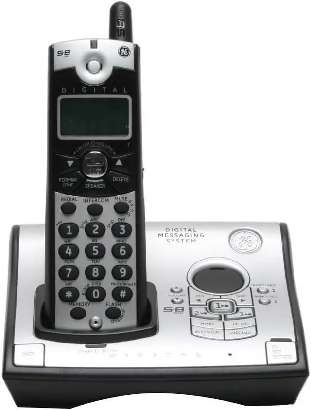 Alt view image 3 of 12 - GE 28031EE3 5.8 GHz Digital FHSS 3X Handsets Cordless Phone Integrated Answering Machine