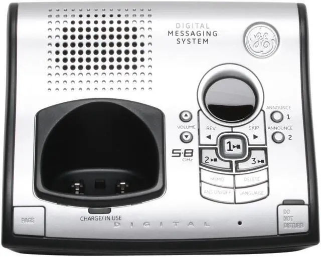 Alt view image 4 of 12 - GE 28031EE3 5.8 GHz Digital FHSS 3X Handsets Cordless Phone Integrated Answering Machine