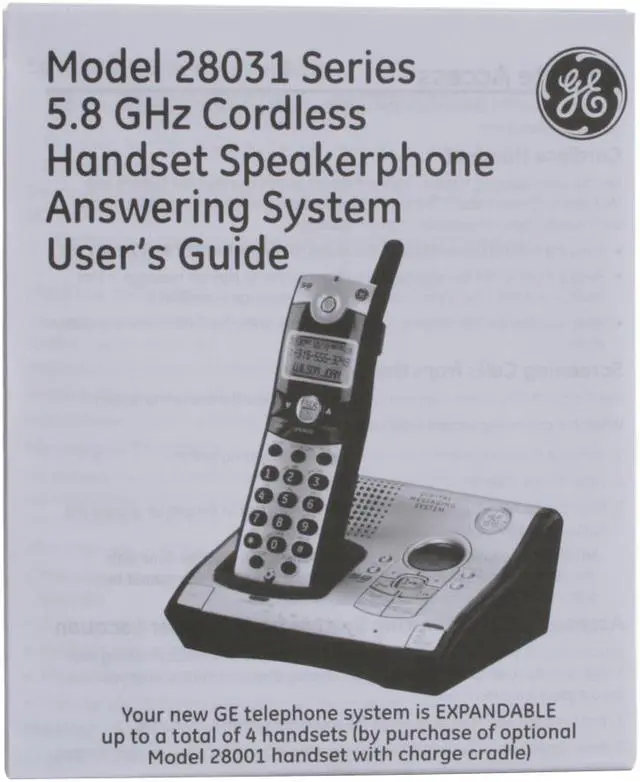 Alt view image 11 of 12 - GE 28031EE3 5.8 GHz Digital FHSS 3X Handsets Cordless Phone Integrated Answering Machine