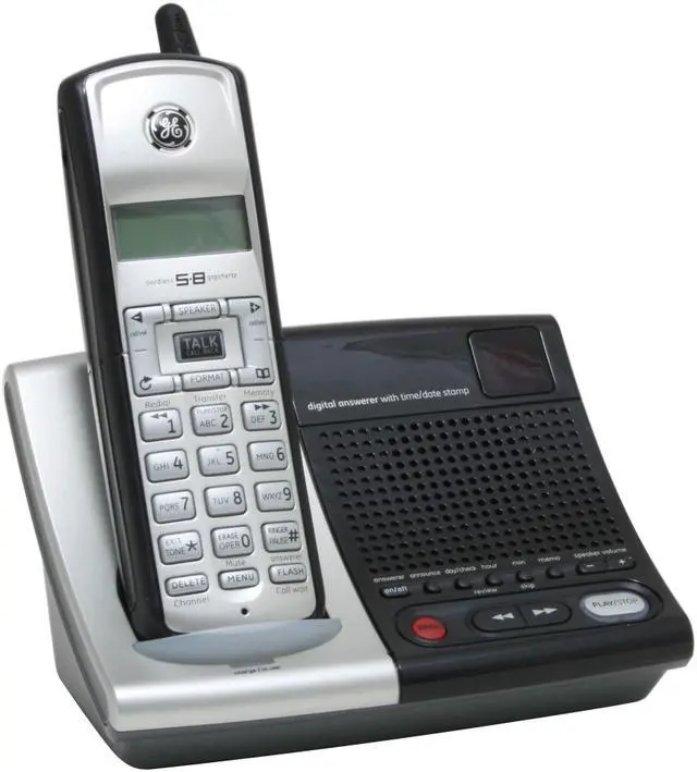 Main image of GE 25951EE1 5.8 GHz 1X Handsets Cordless Phone Integrated Answering Machine