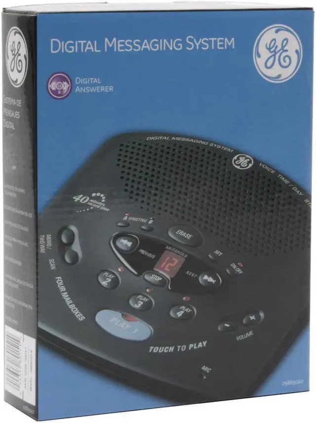 Alt view image 8 of 8 - GE 29869GE2-B Digital Answering Machine