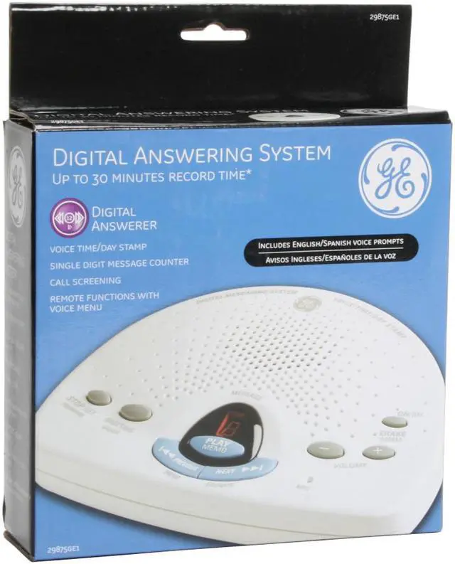 Alt view image 6 of 6 - GE 29875GE1 Digital Answering Machine