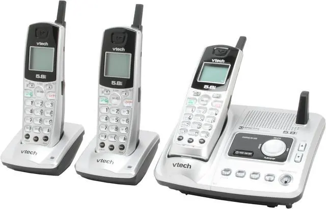 Main image of Vtech VT5878 5.8 GHz 3X Handsets Cordless Phone Integrated Answering Machine