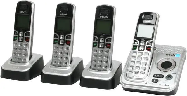 Alt view image 2 of 14 - Vtech CS6229-4 1.9 GHz DECT 6.0 4X Handsets Cordless Phone Integrated Answering Machine