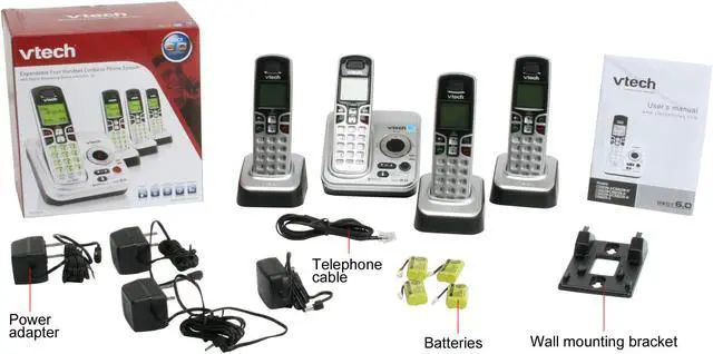 Alt view image 14 of 14 - Vtech CS6229-4 1.9 GHz DECT 6.0 4X Handsets Cordless Phone Integrated Answering Machine