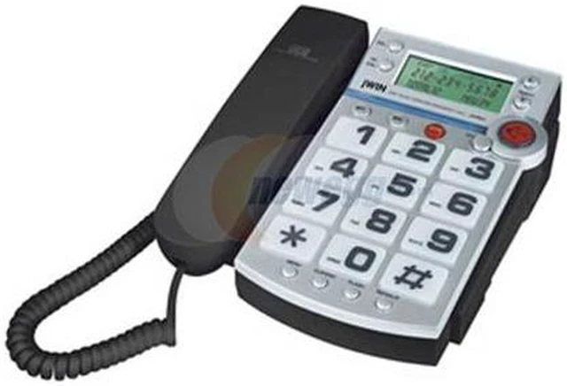 jWIN JTP551-BLK Corded Big Button Telephone with Wireless Emergency ...