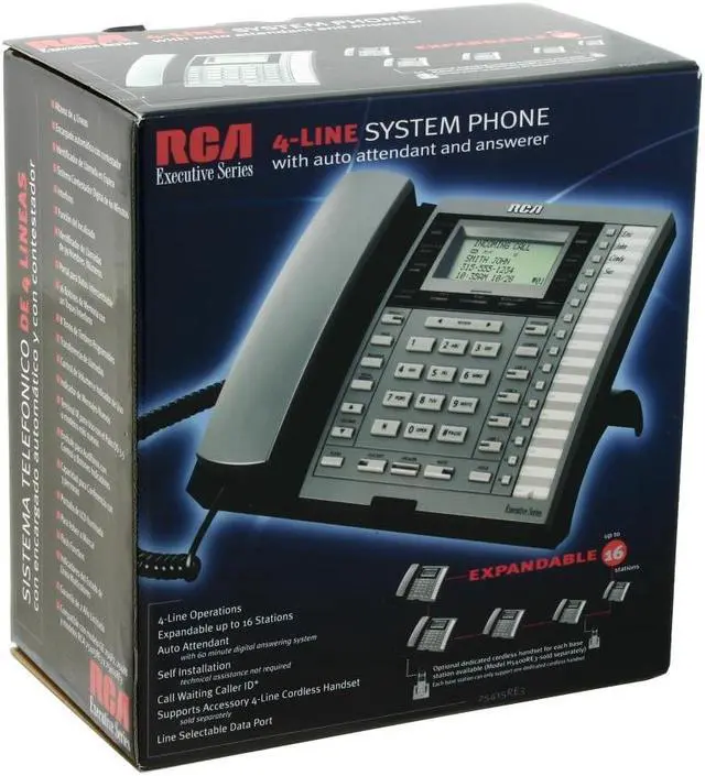 Alt view image 8 of 8 - RCA 25415RE3-A 4-line Operation Corded Phone Integrated Answering Machine