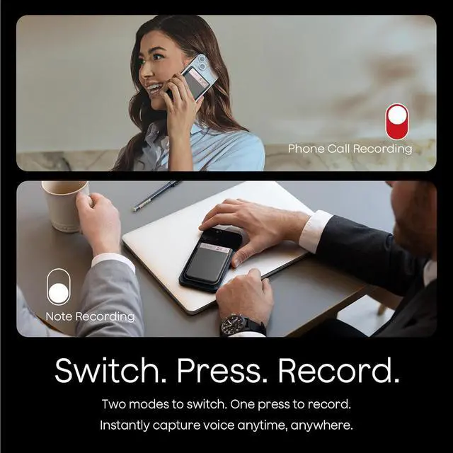 Alt view image 5 of 10 - PLAUD Note AI Voice Recorder w/ Black Magnetic Case, AI Transcribe & Summarize, Support 112 Languages, AI Notetaker for Lectures and Meetings (STARLIGHT)