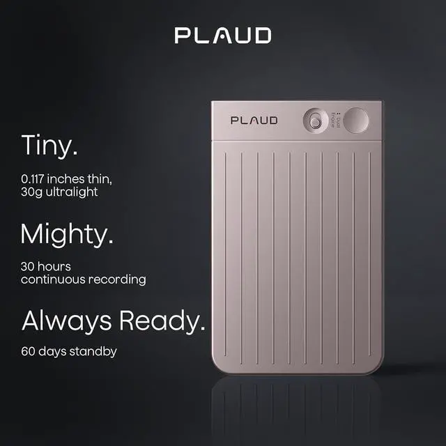 Alt view image 4 of 10 - PLAUD Note AI Voice Recorder w/ Black Magnetic Case, AI Transcribe & Summarize, Support 112 Languages, AI Notetaker for Lectures and Meetings (STARLIGHT)