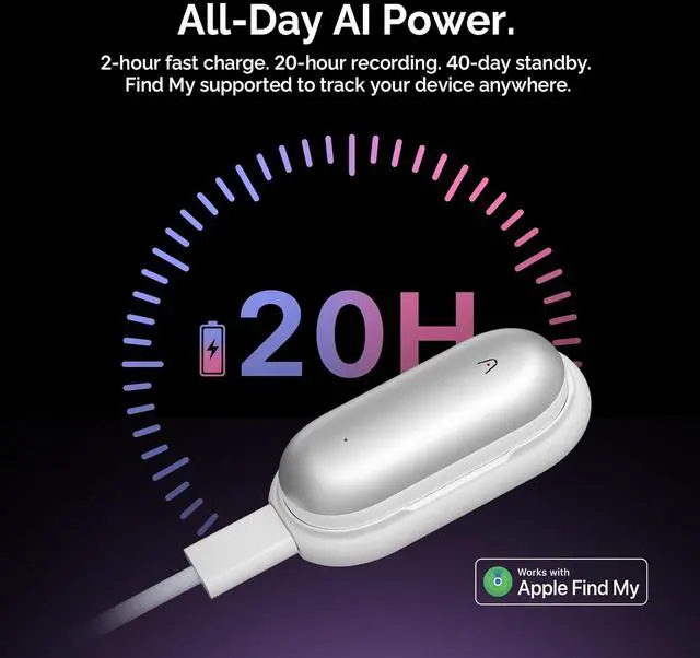 Alt view image 4 of 7 - PLAUD NotePin AI Voice Recorder (64GB Memory) AI Transcribe & Summarize, Support 112 Languages, AI Notetaker for Lectures and Meetings (LUNAR SILVER)