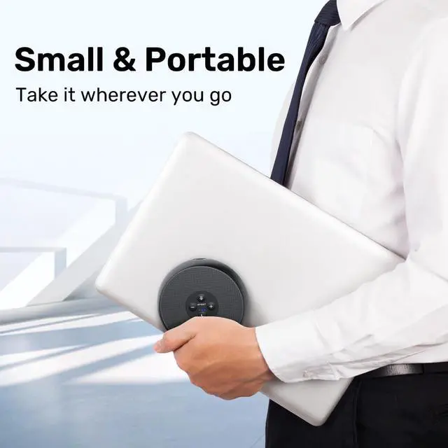 Alt view image 7 of 7 - EMEET OfficeCore M1A USB Speakerphone - 360 Degree 2-Mic Pickup, Full Duplex Communication, Noise Cancellation, Zoom Certified, Plug-and-Play