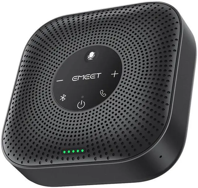 Alt view image 3 of 3 - EMEET OfficeCore M0 Plus Wireless Speakerphone - 4-Mic 360 Degree Pickup, VoiceIA 4.2 Noise Cancellation, Daisy-Chain up to 16 People, Bluetooth 5.0