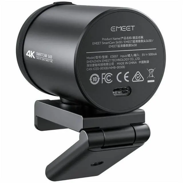 Alt view image 2 of 5 - EMEET S630 USB-C to USB-A 4K Auto Focus StreamCam