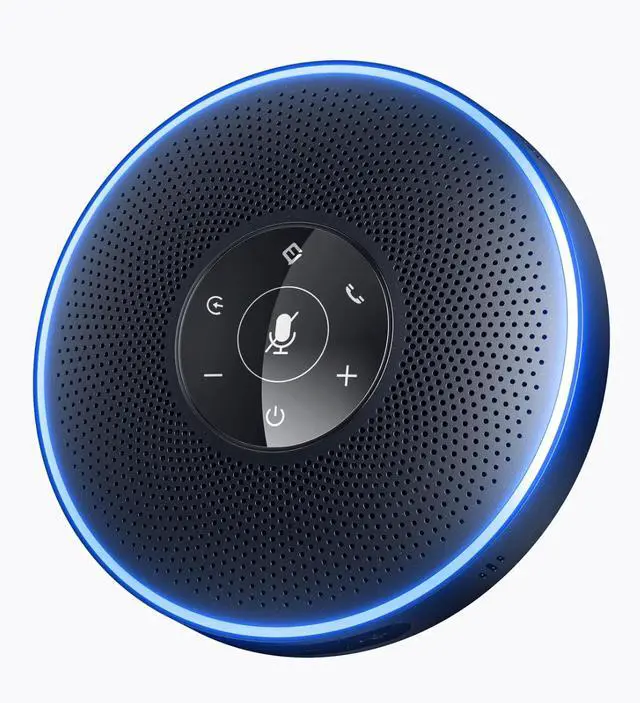 Alt view image 2 of 3 - EMEET OfficeCore M2 Bluetooth Conference Speakerphone - 4-Mic 360 Degree Voice Hunter, VoiceIA Noise Cancellation, Full Duplex, Daisy-Chain up to 20 People