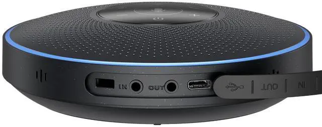 Alt view image 3 of 3 - EMEET OfficeCore M2 Bluetooth Conference Speakerphone - 4-Mic 360 Degree Voice Hunter, VoiceIA Noise Cancellation, Full Duplex, Daisy-Chain up to 20 People