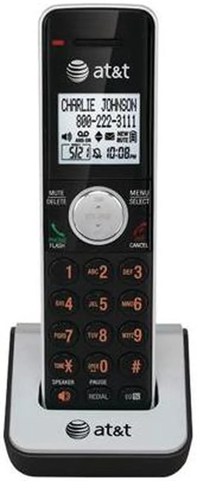 Main image of AT&T CL80111 DECT 6.0 Cordless Accessory Handset Phone, Black/Silver, 1 Accessory Handset