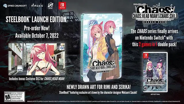 Alt view image 2 of 4 - Chaos: Head Noah & Chaos: Child Double Pack Steelbook Launch Edition - Nintendo Switch