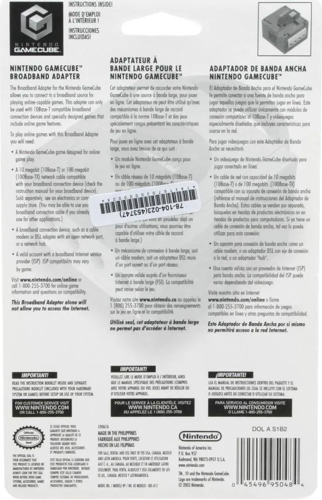 Alt view image 2 of 2 - Nintendo Broadband Adapter For Gamecube