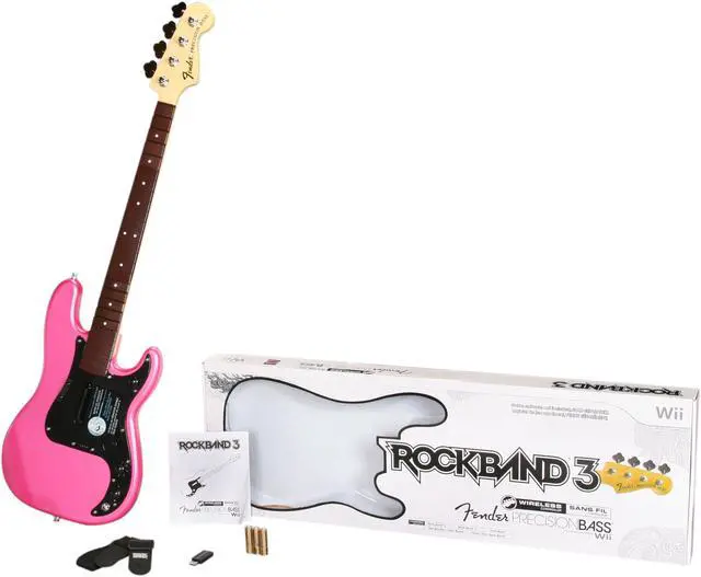 Alt view image 5 of 5 - MadCatz Wii Rock Band 3 Wireless Fender Premium Precision Bass Metallic Pink