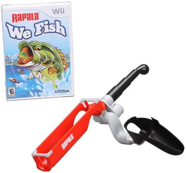 wii action pack fishing rod & game