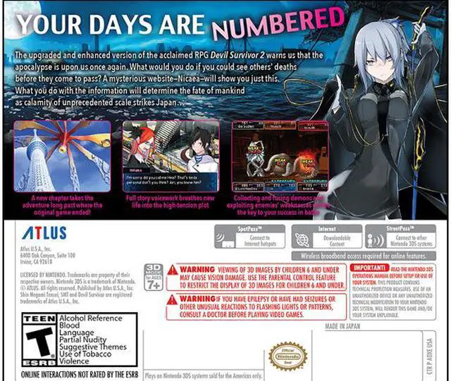 Alt view image 2 of 9 - Shin Megami Tensei: Devil Survivor 2 Record Breaker Nintendo 3DS