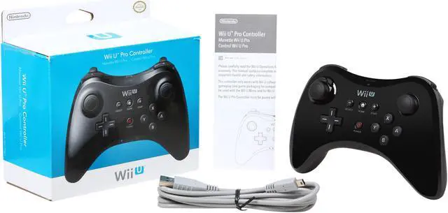 Alt view image 8 of 8 - Nintendo Wii U Pro Controller Black