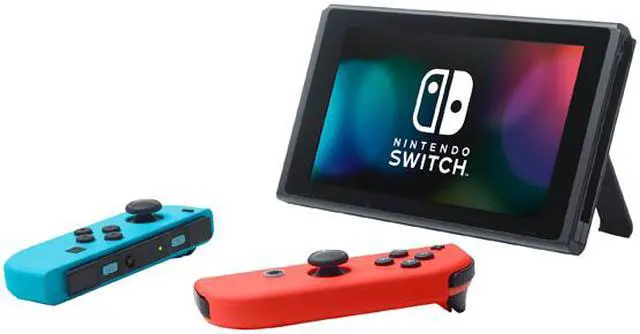 Alt view image 3 of 4 - Nintendo Switch 32GB Console with Neon Blue and Neon Red Joy-Con