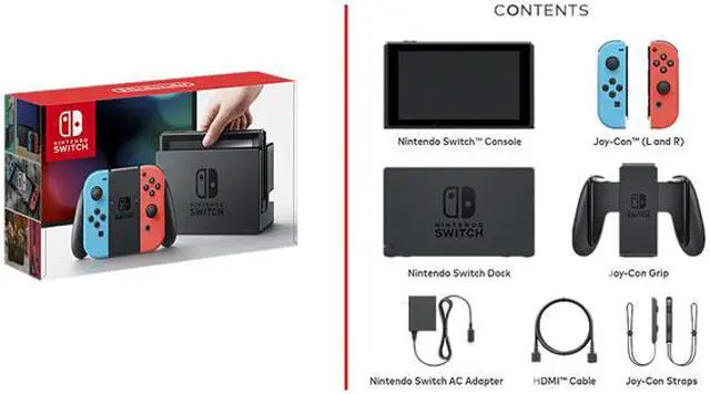 Alt view image 4 of 4 - Nintendo Switch 32GB Console with Neon Blue and Neon Red Joy-Con