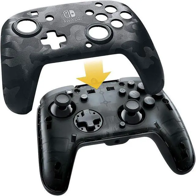 Alt view image 2 of 6 - PDP - Faceoff Deluxe+ Audio Wired Black Camo Controller - Nintendo Switch (500-134-NA-CM00)