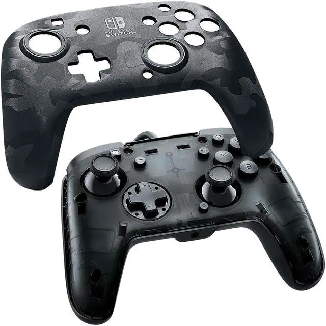 Alt view image 3 of 6 - PDP - Faceoff Deluxe+ Audio Wired Black Camo Controller - Nintendo Switch (500-134-NA-CM00)