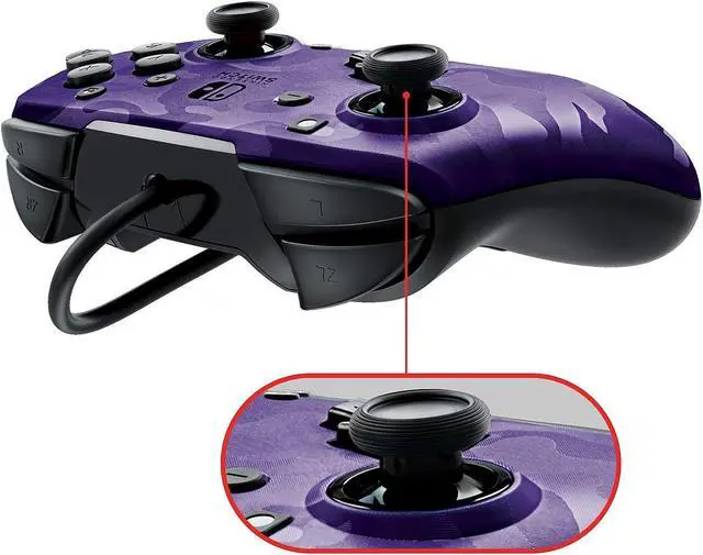 Alt view image 3 of 6 - PDP - Faceoff Deluxe+ Audio Wired Purple Camo Controller - Nintendo Switch (500-134-NA-CM05)
