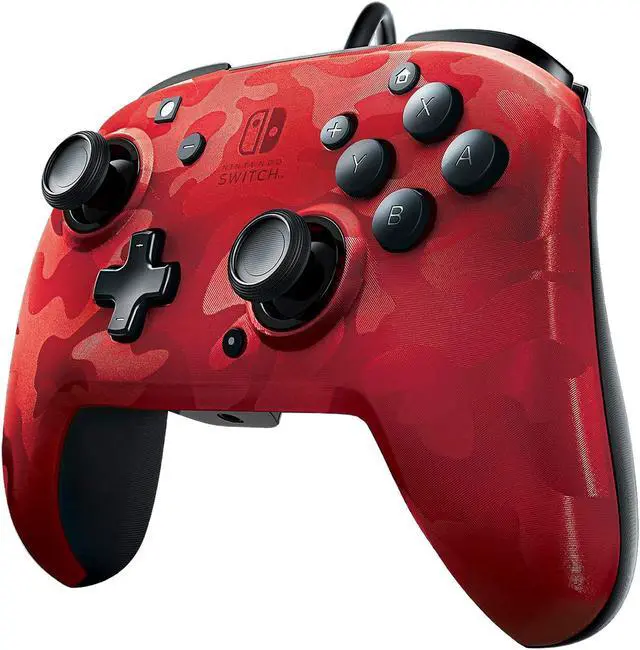 Alt view image 2 of 7 - PDP - Faceoff Deluxe+ Audio Wired Red Camo Controller - Nintendo Switch (500-134-NA-CM04)
