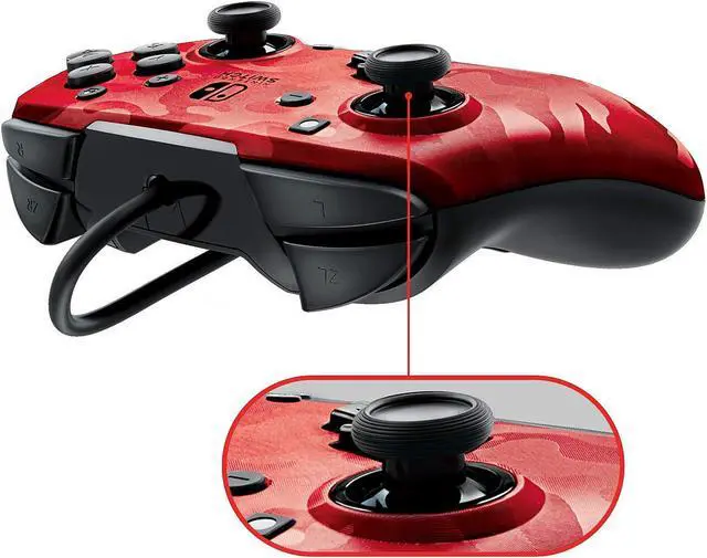 Alt view image 4 of 7 - PDP - Faceoff Deluxe+ Audio Wired Red Camo Controller - Nintendo Switch (500-134-NA-CM04)