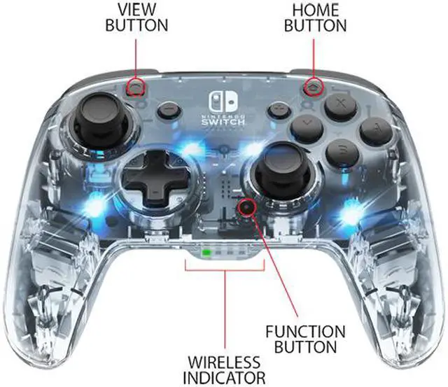 Alt view image 4 of 7 - PDP 500-137-NA Afterglow Wireless Deluxe Controller For Nintendo Switch